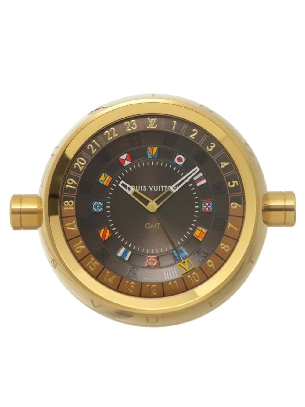 Louis Vuitton Tambour Dual Time Table Clock Trunk GMT Watch